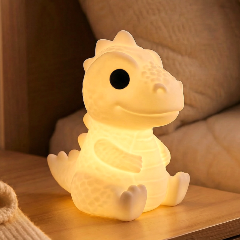 Luminária Fofa de T-Rex – Compatível com Vela Tealight e Kit de Lâmpada