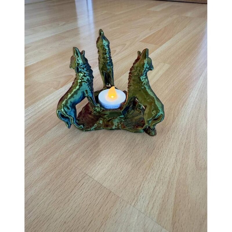 Abajur Lobos Uivando com Led incluso impressão 3D
