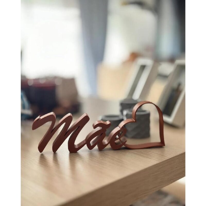Enfeite Decorativo “Mãe” com Coração – Presente Dia das Mães