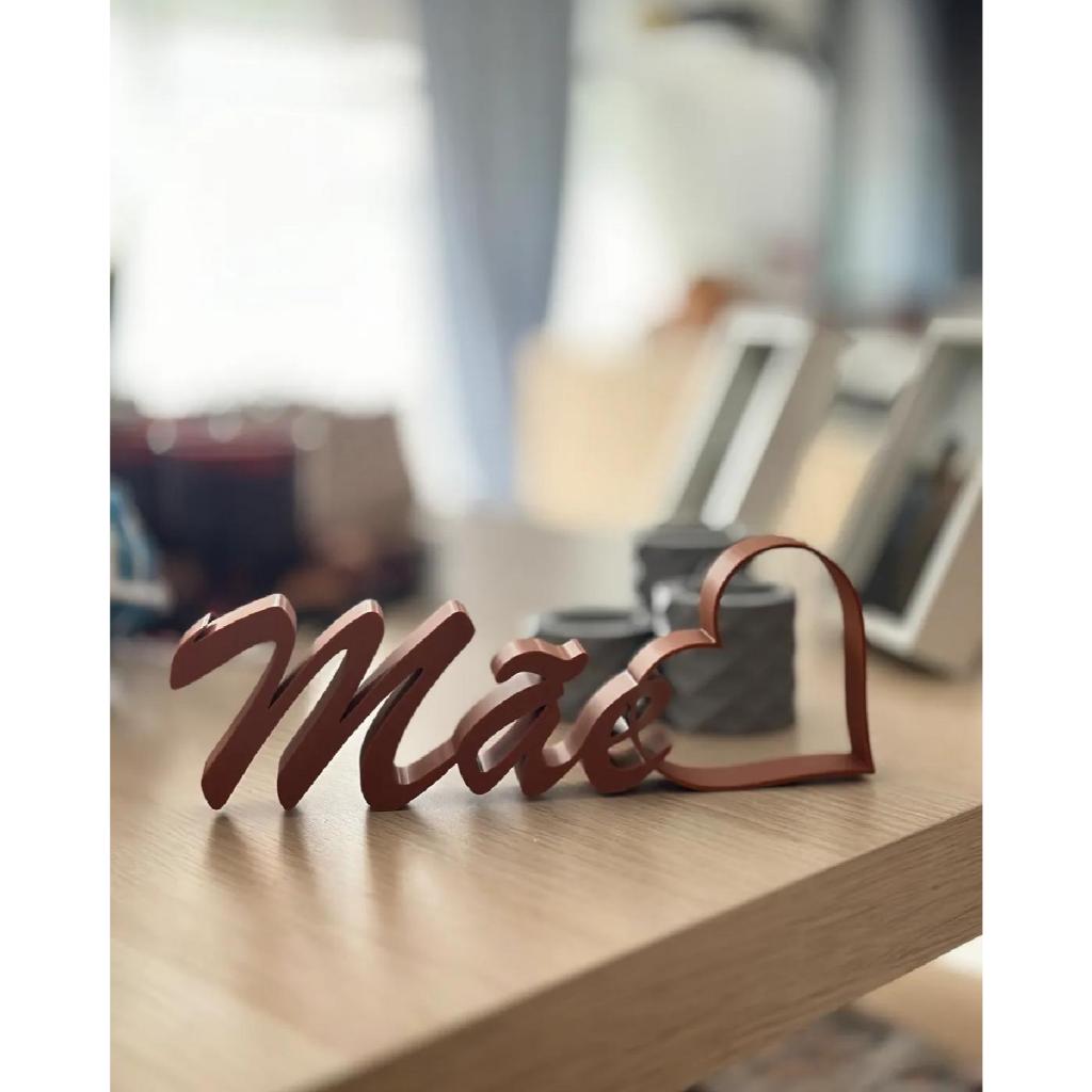 Enfeite Decorativo “Mãe” com Coração – Presente Dia das Mães