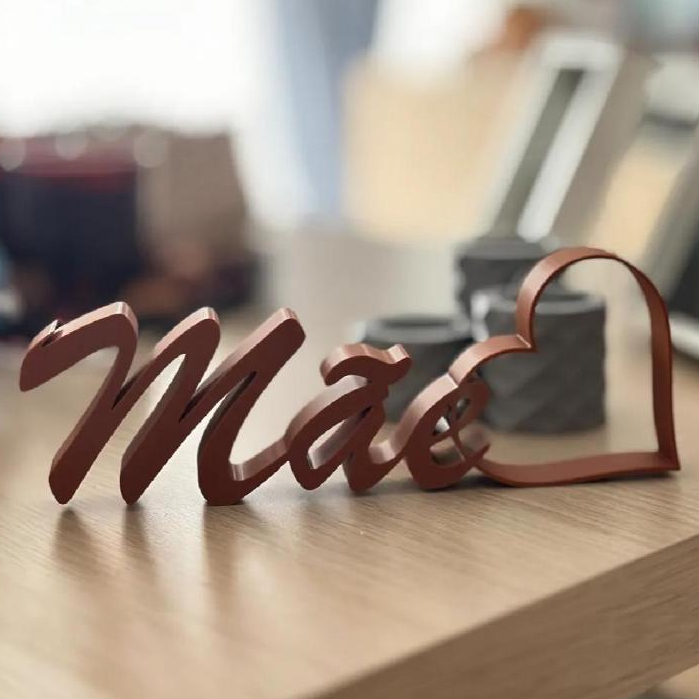 Enfeite Decorativo “Mãe” com Coração – Presente Dia das Mães - Imagem 2
