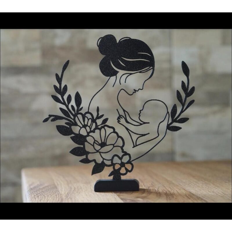 Escultura Decorativa Mãe com Bebê – Presente Dia das Mães