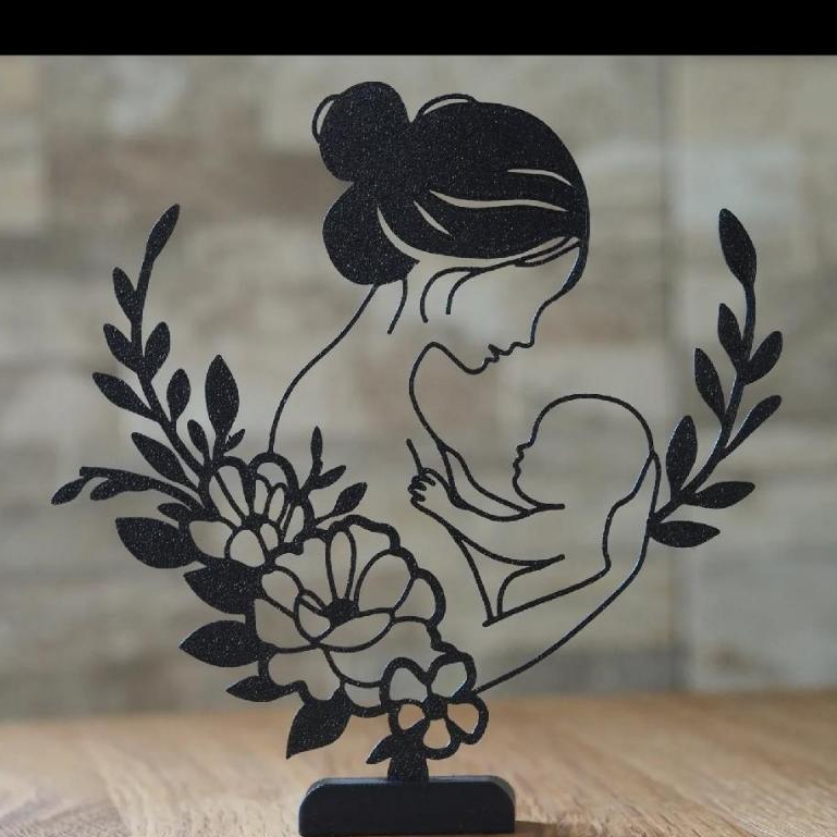 Escultura Decorativa Mãe com Bebê – Presente Dia das Mães - Imagem 3