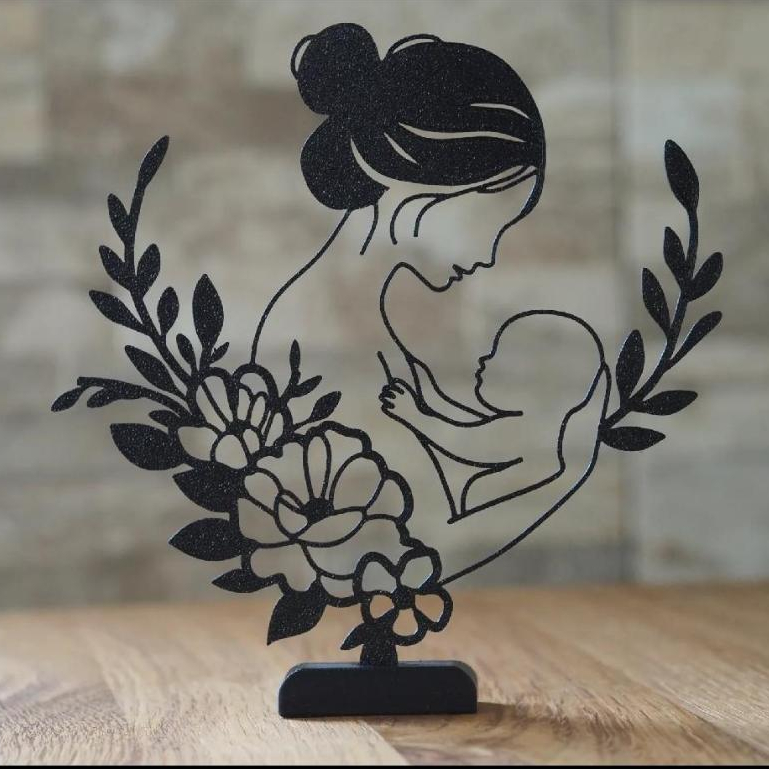 Escultura Decorativa Mãe com Bebê – Presente Dia das Mães - Imagem 4