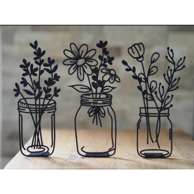 Kit 3 Vasos Decorativos Florais – Estilo Minimalista